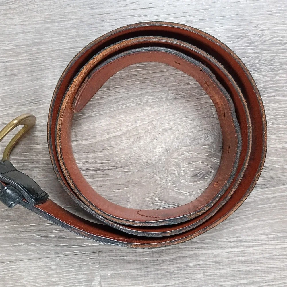 Genuine American Bison Leather Belt USA Tooled‎ Western Buck Lace Worn  Black